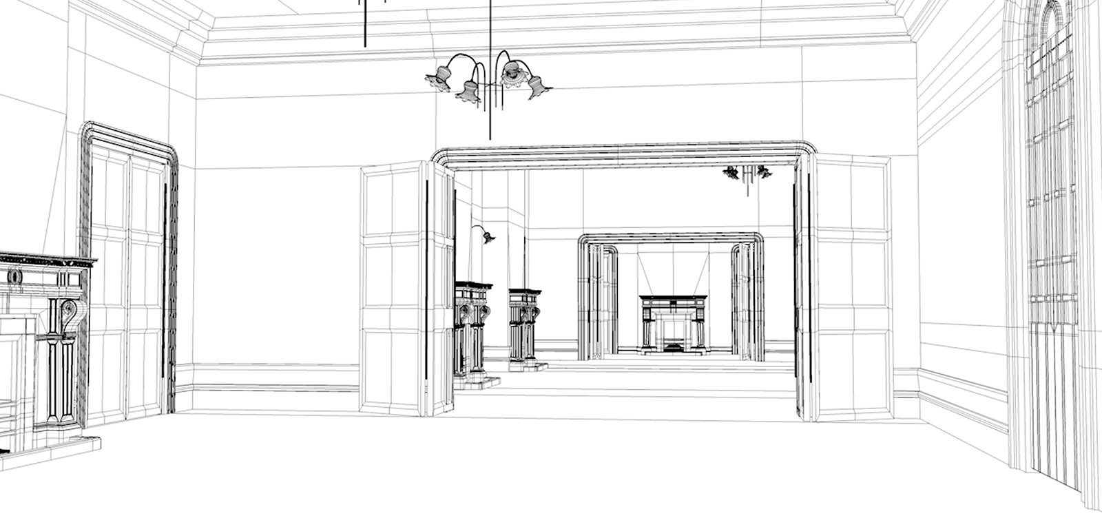 Second floor ballroom of Rokumeikan
